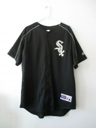 Vintage Men’s Chicago White Sox Porter 12 Majestic Black V Neck Jersey Shirt Xl