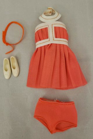 Vintage No Bangs Francie Barbie 1170 Swimsuit Fashion Only Complete Nm Complete