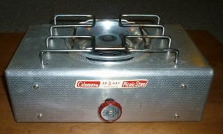 Vintage Coleman Aluminum Lp Gas One Burner Picnic Stove Model 5404
