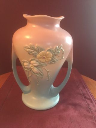 Vintage Hull Art Pottery Wildflower Pattern Double Handle Vase W - 12 - 9 1/2 "