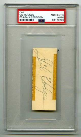 Vintage Baseball Player Gil Hodges Signed Autograph Cut Psa Certified