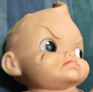 Alan Jay Rubber Vintage Angry Expressive Baby Squeak Doll Toy In Diaper 2