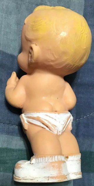 Alan Jay Rubber Vintage Angry Expressive Baby Squeak Doll Toy In Diaper 3