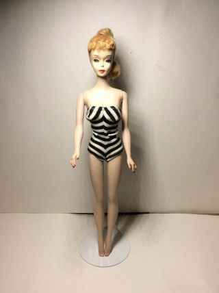 Vintage Barbie Stunning 3 Blond Ponytail With Brown Eyeliner & Braid In Oss