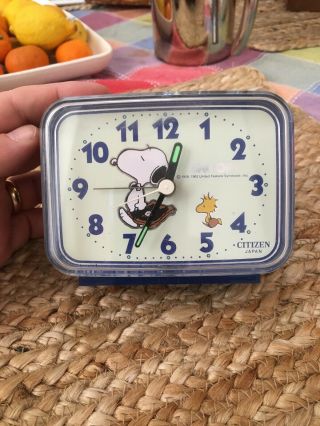 Vintage Peanuts Snoopy & Woodstock Going To Work Citizen Alarm Clock