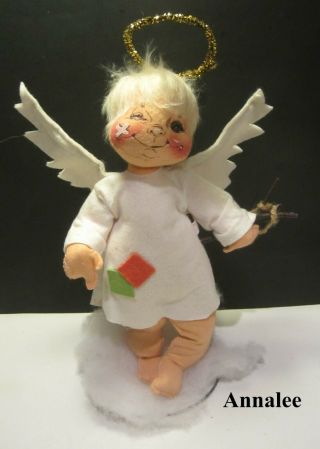 Vintage 1983 Annalee Mobilitee Angel With Halo & Sling Shot Moveable Legs Arms