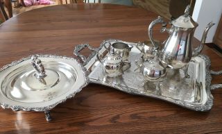 Vintage Silver - Plated Tea Set William Rogers 10 - Piece
