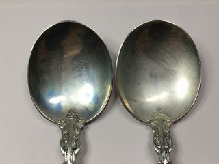 SET OF 2 - 1895 GORHAM CHANTILLY STERLING SILVER ROUND BOWL SOUP SPOON - 6 1/4” 2