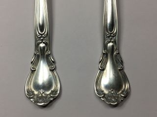 SET OF 2 - 1895 GORHAM CHANTILLY STERLING SILVER ROUND BOWL SOUP SPOON - 6 1/4” 3