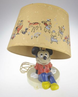 Vintage Walt Disney Mickey Mouse Lamp Night Light Underwriters G - 5924