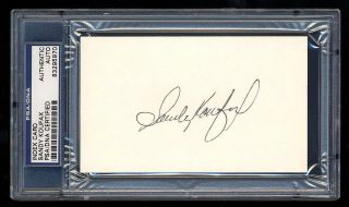 Sandy Koufax Signed Index Card Psa/dna Slabbed Autographed Hof Dodgers