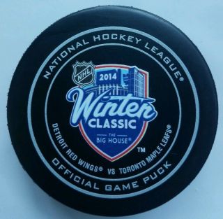 2014 Winter Classic Detroit Red Wings Vs Toronto Maple Leafs Official Game Puck