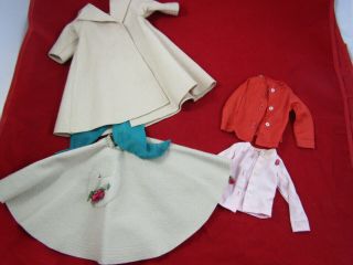 Vintage Madame Alexander Cissy Tan Felt Coat Scarf Skirt & 2 Shirts
