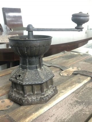 Antique Cast Iron Table or Counter Top Coffee Grinder AK & SON Coffee Mill 2