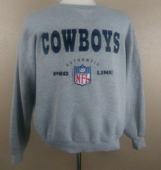 Vintage Russell Athletics Dallas Cowboys Embroided Crew Neck Size L Made In Usa