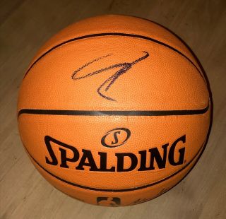 Milwaukee Bucks Giannis Antetokounmpo Signed Spalding F/s Nba Basketball W/coa