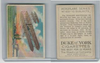 T28 Duke Cigarettes,  Aeroplane Series,  1910,  Wright Brothers Airplane