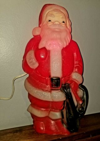 Vintage 1966 Christmas Lighted Santa - Empire Blow Mold Usa - 13 "