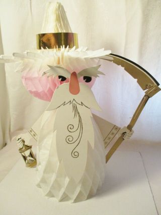 Vintage Father Time Years Paper Fold Out Centerpiece Handmade Denmark Amscan