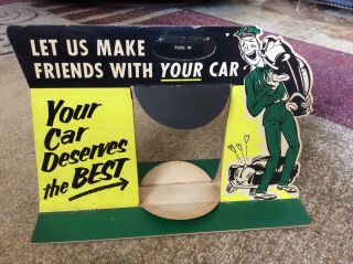 Vintage Cities Service Gas Station Gas Oil Cardboard Advertisementi