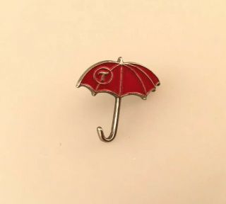 Vintage Travelers Insurance Red Umbrella Logo Lapel Pin