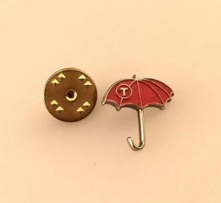 Vintage TRAVELERS INSURANCE Red Umbrella Logo Lapel Pin 2