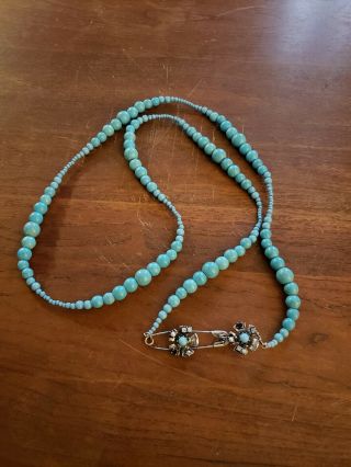 Vintage Miriam Haskell Turquoise Bead Necklace