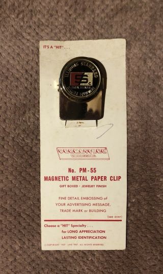 Vtg Salesman Sample Magnetic Metal Paper Clip On Card Display Nos 1967