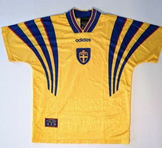 Adidas Sweden Jersey Soccer Futbol Sff Svenska Vintage Official Yellow Men 