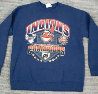 Cleveland Indians Mens Sweatshirt Vintage 1996 Lee Sport Usa Size Large L
