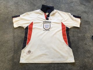 England Vintage Umbro Football Shirt 1997 - 1999 World Cup 1998 Large