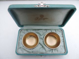 Rare Japanese Solid Sterling Silver Heavy Gauge Sake Tea Cups Pair 50 Gr 1.  7 Oz