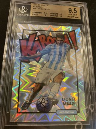 2017 - 18 Select Soccer Kaboom Lionel Messi Bgs 9.  5 Pop 1 Of 8 Messi 1st Kaboom 