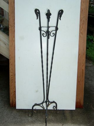 Tall Antique Wrought Cast Iron Victorian Garden Plant Stand 47 "