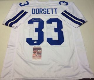 Dallas Cowboys Tony Dorsett Signed White Custom Jersey W/jsa