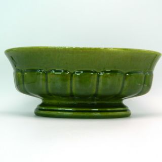 Vintage Haeger Pottery Green Oval Pedestal Footed Planter Pot Bowl Ceramic 305