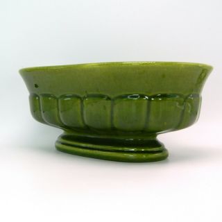 Vintage Haeger Pottery Green Oval Pedestal Footed Planter Pot Bowl Ceramic 305 3