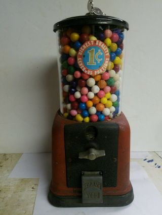 Antique Victor Vending Coin Op 1 Cent Gumball Peanut Candy Machine