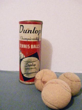 Vintage Dunlop Championship Tennis Balls Tin Vinnie Richards Patent 1930 