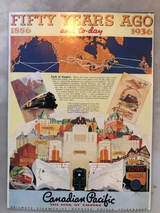 Vintage Train Railroad Railway Menu Canadian Pacific CP & postcards 2