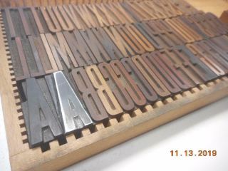 Printing Letterpress Printer Block Antique Wood Alphabet Gothic Condensed Font
