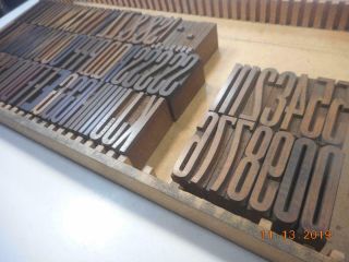Printing Letterpress Printer Block Antique Wood Alphabet Gothic Condensed Font 2