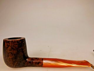 Imported Briar Virgin Smooth Billiard Pipe 70s Usa Acrylic Stem Fitted By Me