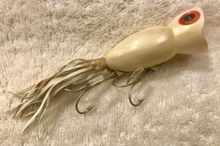 Fishing Lure Fred Arbogast Hula Popper Pre 1960 Pearl Tackle Box Crank Bait 2