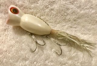 Fishing Lure Fred Arbogast Hula Popper Pre 1960 Pearl Tackle Box Crank Bait 3