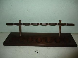 Walnut Wood Smoking Pipe Stand - Made In Japan (holds 7 Pipes)