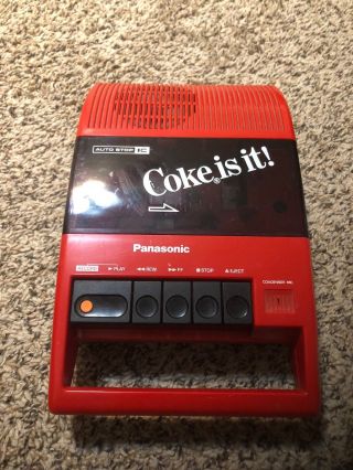 Vintage Coca Cola Coke Is It Panasonic Recorder Radio Cassette Tape Player Red