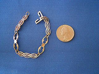 Vtg Sterling Bracelet Arts & Crafts Cut - Outs Signed Ic Sister Clasp Small Wrist