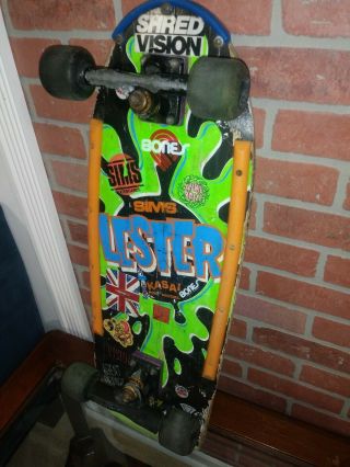 Vintage SIMS Lester Kasai Rare Skateboard Deck 3