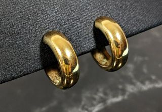 Lovely Vintage Gold Tone Hoops Screw On Earrings Jewellery By Monet